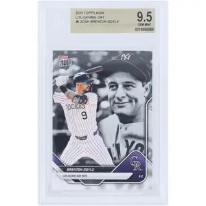 Brenton Doyle Colorado Rockies 2025 Topps Now Lou Gehrig Day #LGD-SH BGS Authenticated 9.5 Card