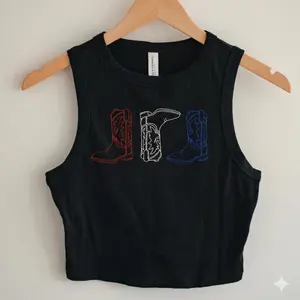 American Cowboy Tank, America Tank , Cowboy Shirt, Cowboy Tank, Y2k Micro Rib , Racer Tank, Summer Outfit, Y2k Crop Top, Y2K Tank Top, Gift For Her