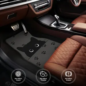Car Floor Mats for Most Vehicles, 4 Pieces Leather Front and Rear Floor Liners Waterproof Non-Slip Interior Protection Accessory Easy To Clean