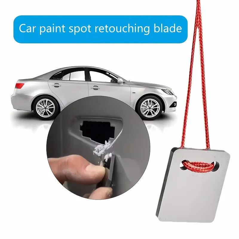 Automotive Polishing Spot Repair Scraper - Tungsten Steel, Super Hard Finish for Removing Sagging, Stains & Paint with Blue-Green High-Gloss Paint, Maintenance | Slim Look | Durable construction, car detailing tools