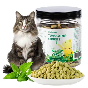Cat Grass Treats for Hairball Control - Natural Salmon Cat Treats, Healthy Kitten Snacks, Training Biscuits with Catnip - Dental Care Cat Treats for Indoor Cats, 5.29 OZ