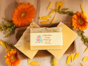 Soaps By Lela Energy Citrus Blend Moisturizing Soap with Calendula and Rice Bran Oil - Nourishing Body Wash - Body Care, 4oz Sensitive Skin