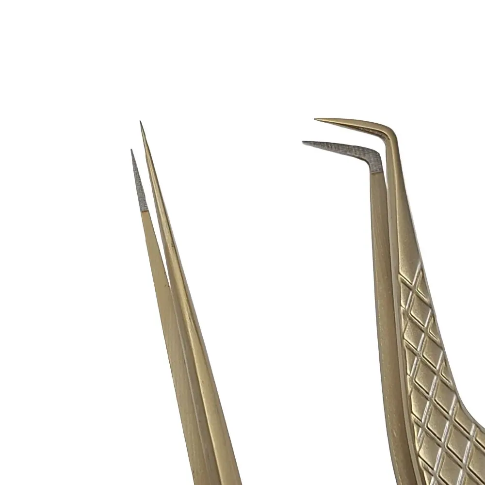 Metal Fiber-Tip Lash Tweezers Pair Set, Ideal for Lash Enthusiasts and Beginners