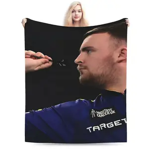 Luke Littler Style 2026 New High End Printed Flannel Blanket Ultra Soft Delicate Skin Friendly for Bedroom Sleeping Sofa Cover Office Nap Study Reading Bay Window Lounging Dressing Table Spring Autumn Winter
