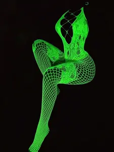 LUSHLACE Funny Neon Sexy Plus Size Sexy Lingerie Bodysuits Glow In The Dark fLORAL