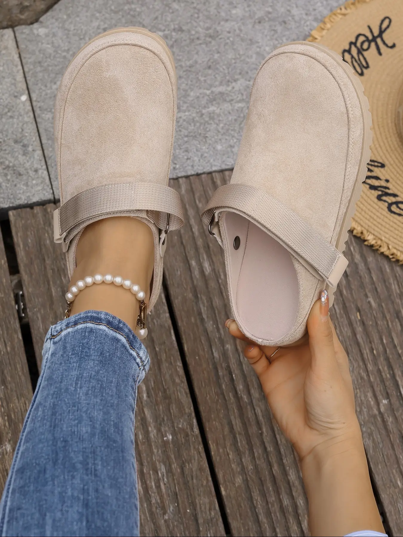 New Women's Thick Sole Half Strap Slippers for All Seasons, Stylish and Comfortable Footwear, Perfect for Daily Wear and Relaxation