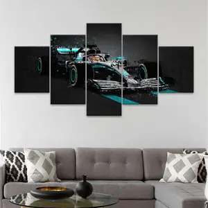 F1 Car Pattern Canvas Painting, Modern Art Print, Wall Art Decor for Home Living Room Bedroom Office, Ornaments