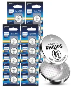 The Only CR2032 Battery You'll Ever Need - Philips 5 Packs/ 20 Packs, 10-Year Storage, 7X More Power, AirTag Ready