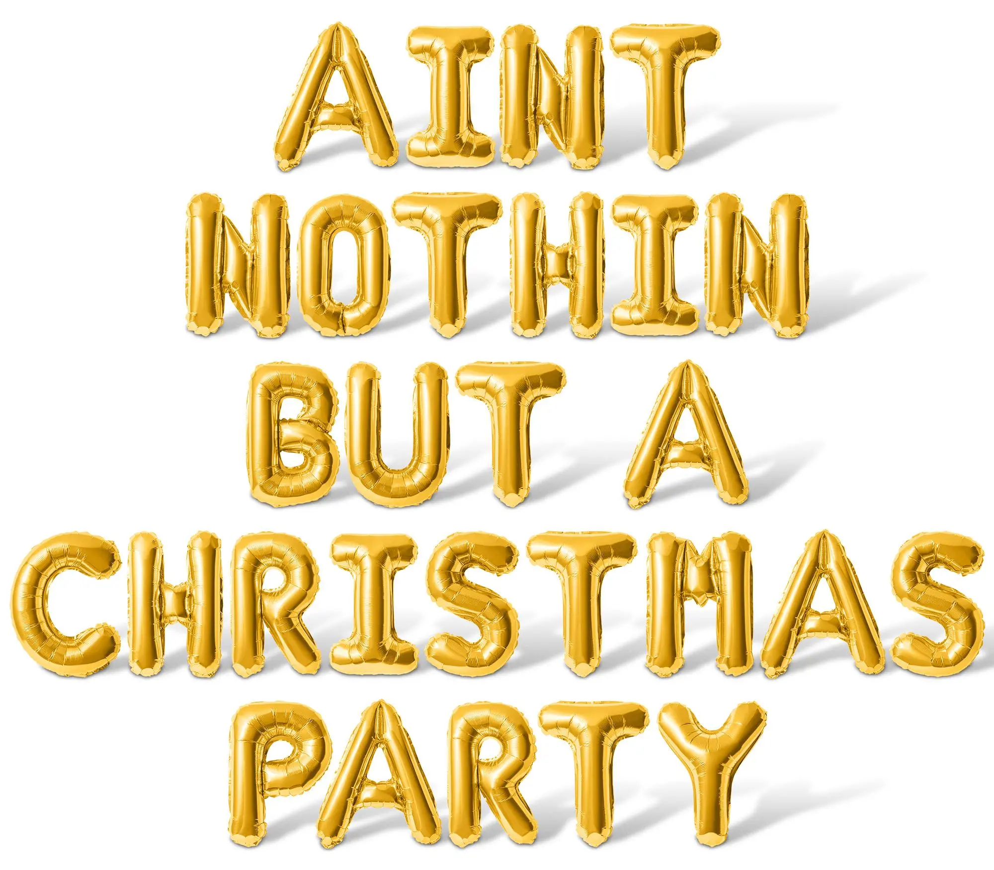Letter Balloons - AINT NOTHIN BUT A CHRISTMAS PARTY 16" Inch Alphabet Letters Foil Mylar Balloon Christmas Party Banner