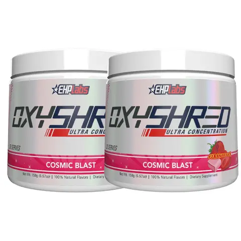 OxyShred Ultra Pre-Workout Energy Powder Twin Pack, 2 x 33 Serves - Energy Boost & Focus Support - 150mg Caffeine - Zero Sugar & Vegan - Mix Two Flavors