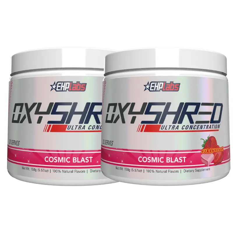 OxyShred Ultra Pre-Workout Energy Powder Twin Pack, 2 x 33 Serves - Energy Boost & Focus Support - 150mg Caffeine - Zero Sugar & Vegan - Mix Two Flavors