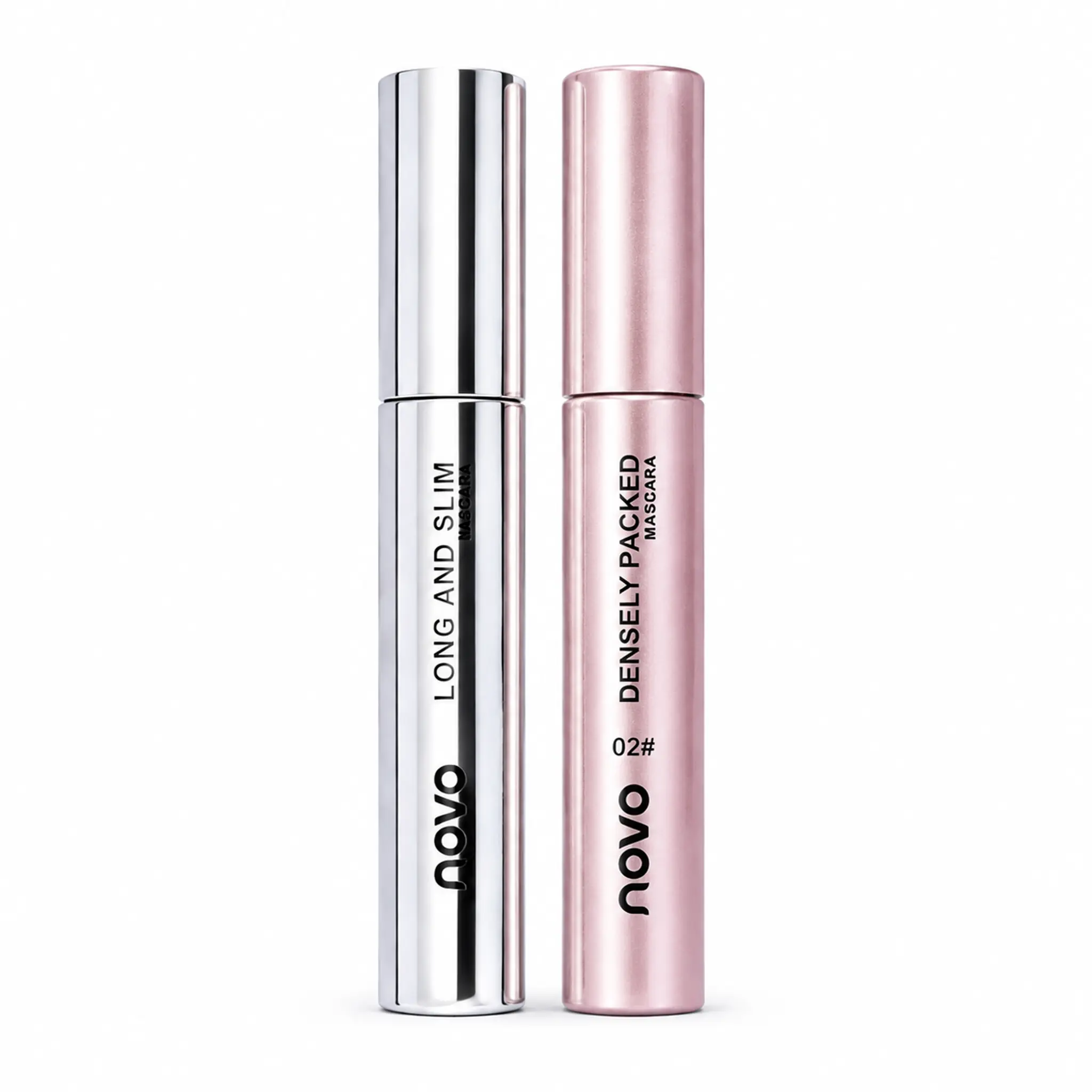 novo Mascara, Lengthening & Volumizing Silicone Brush Mascara, Waterproof Sweat‑Resistant Quick Film‑Forming, Fiber Lash Extension, Infused Argan Oil & Vitamin E, Easy To Remove, Smudge‑Resistant Eye Makeup for Beginners