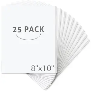 Pack of 25 Foam Core Backing Boards 1/8" (8x10, White)