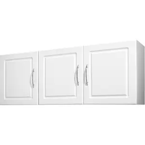 VEVOR Laundry Room Wall Cabinet, 2 - Tier Wall Mounted Hanging Cabinet with Adjustable Shelf, 32 in Cupboard Storage with 2 Doors, for Bathroom, Kitchen, Laundry, 16x 32x 24 in (Dx Wx H), WhiteVEVOR Super Brand Day