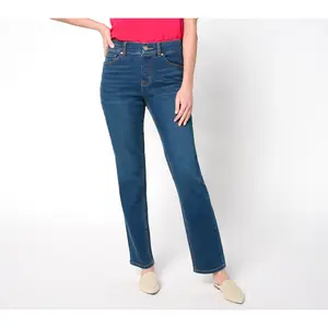 Isaac Mizrahi Live! Regular Indigo True Denim Straight Leg Ankle Jeans