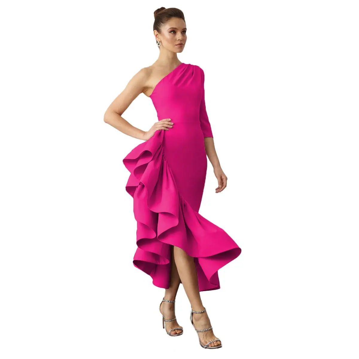 Alba Fuchsia Midi Dress