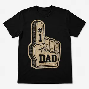 Number One Dad T-Shirt, Foam Finger Sports Gift.pn