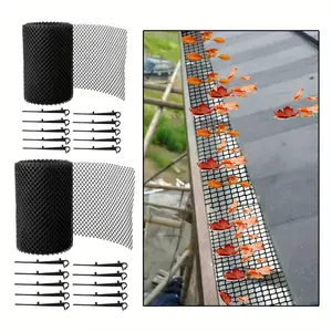 1pc 6m/8m Premium Black Gutter Mesh Debris Protector - Effective Moss and Leaf Guard for Gutters Cover - Durable and Easy to Install Building Supplies