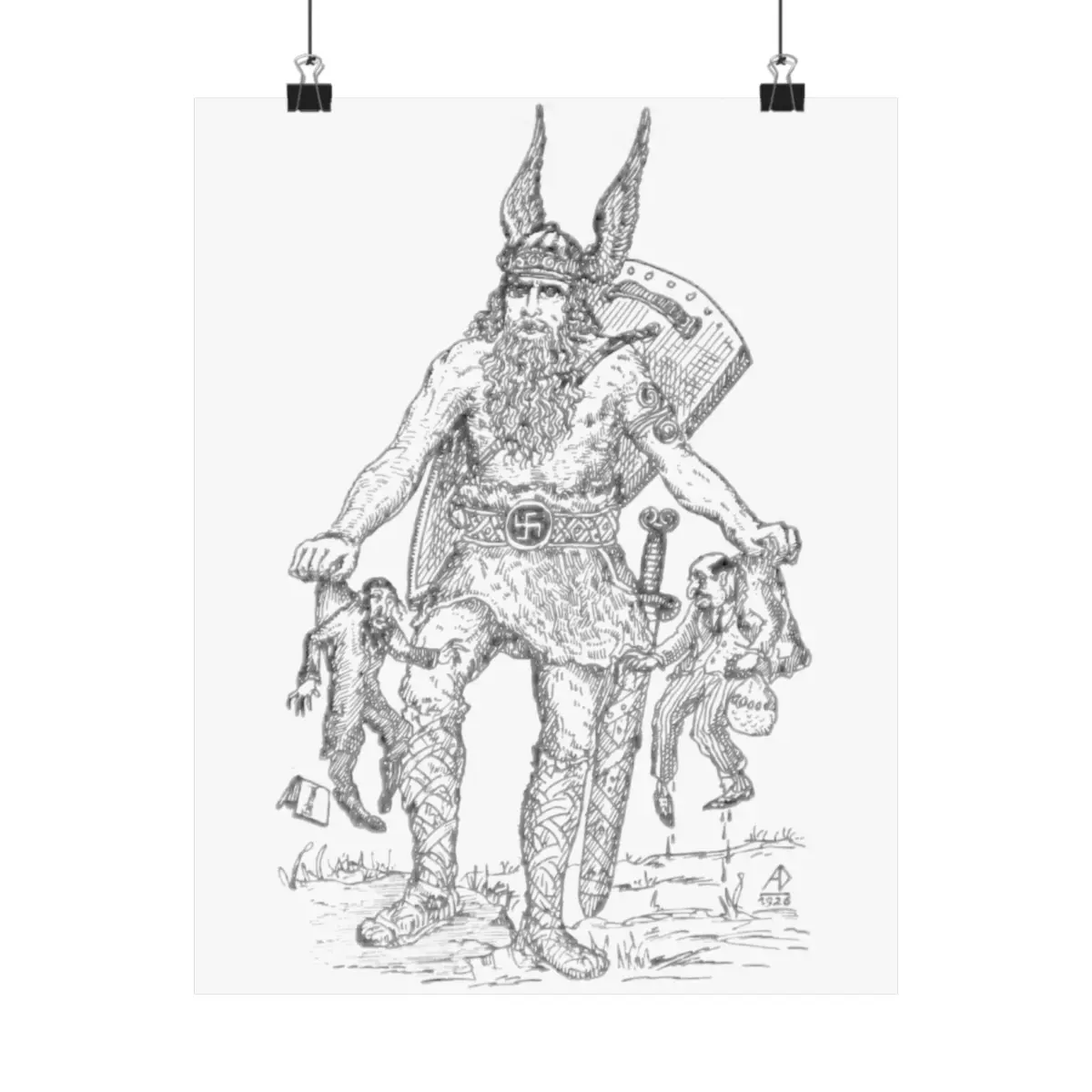 Odin Germanic Pagan Norse Comedic Thule Merchant Banker Funny Sun Poster