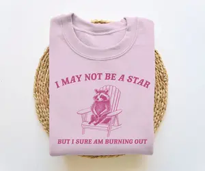I Am Burning Out Raccoon Sweatshirt Trash Panda Sweater Cartoon Meme Top Vintage Cartoon Sweater Unisex