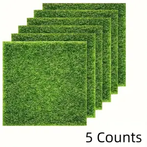 5-Pack Miniature Fairy Garden Grass, 6x6 Inches Artificial Greenery Fake Indoor Plants for Dollhouse Decor, Ideal for DIY Crafts and Holiday Gifts