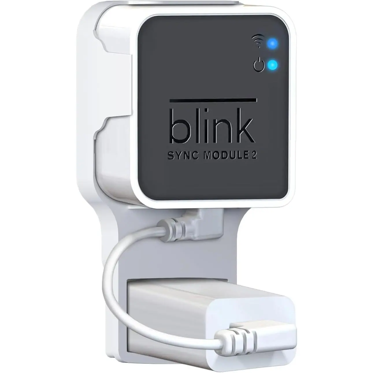 Wall Mount Bracket Holder for Blink Sync Module 2 - Plastic, Short, Portable - Plug-In, Easy Installation - Space-Saving, Wire-Free for Blink Indoor/Outdoor Cameras