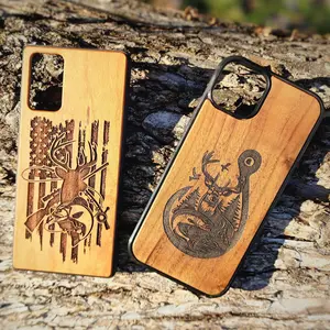 Hunting Fishing Phone Case - For iPhone 13 14 15 16 Pro Mini Plus + ProMax Max - Wood Phone Cover