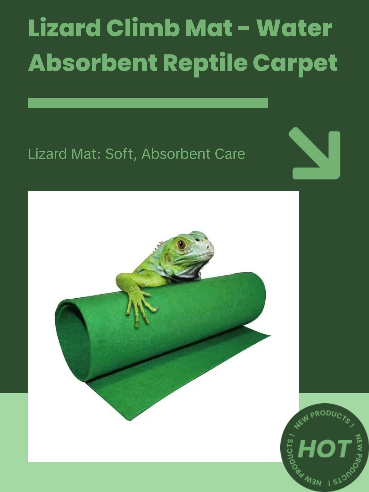 Lizard Climb Mat - Reptile Carpet Bedding with Strong Water Absorption for Tortoises & Snakes