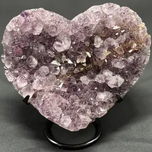 Amethyst Heart Crystal - Perfect for Gifting or Daily Intention - Peace Intuition Calming Vibes - Natural Healing Stone