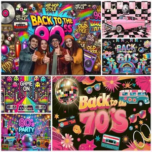70S 80s 90s Background Decoration Back To The 90s Backdrop Karaoke Skateboard Graffiti Disco Birthday Party Backgdrop Photo Prop