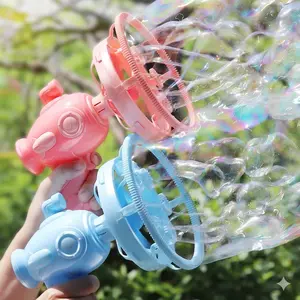 Kids Bubble Gun 2 Pack Angel Bubble Machine Gun for Toddlers, Outdoor Toys Automatic 13-Hole Bubbles for Kids Blower Maker Easter Basket Stuffers Valentines Gift Party for Boys Girls