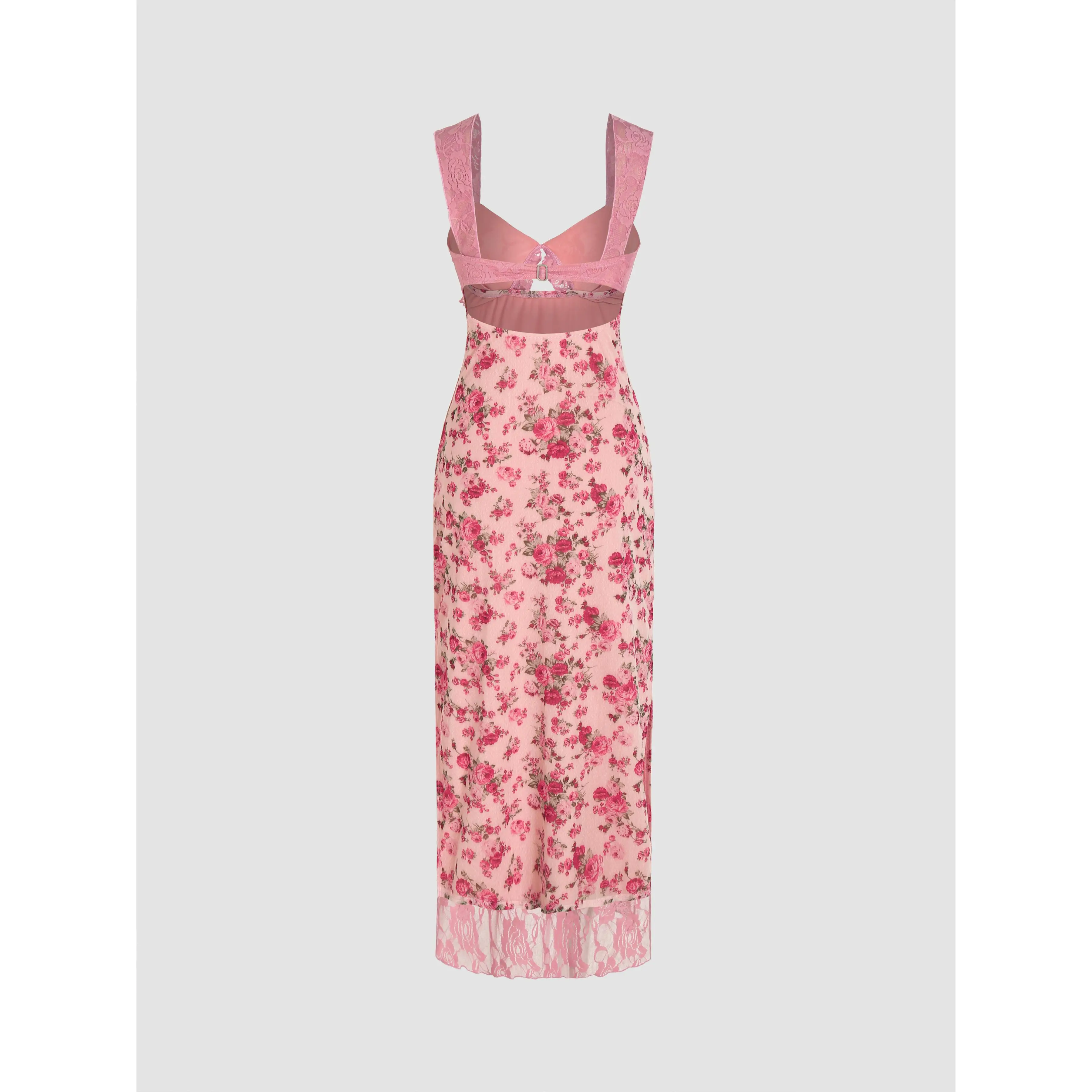 Cider [2 colors, size 0-10] V-neck Lace Floral Cami Maxi Dress - TikTok Shop
