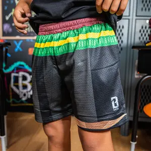 Pencil Mesh Shorts – Black Yellow Graphic Athletic Streetwear, Youth & Adult Sizes