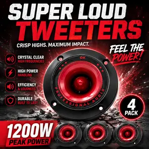 2/4Pcs 3 Inch Piezoelectric Tweeter Audio Speaker Treble Ceramic Piezo Loudspeaker for Hi-Fi System Car Audio