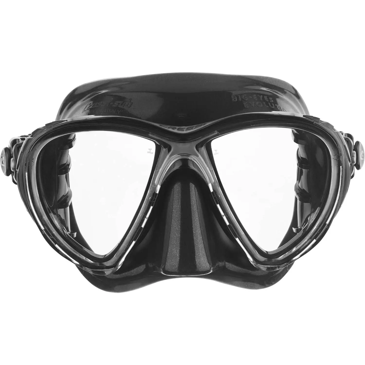 Scuba Diving Masks with Inclined Tear Drop Lenses for More Downward Visibility, Air and Eyes Evolution, High Quality Diving Gear Made in Italy