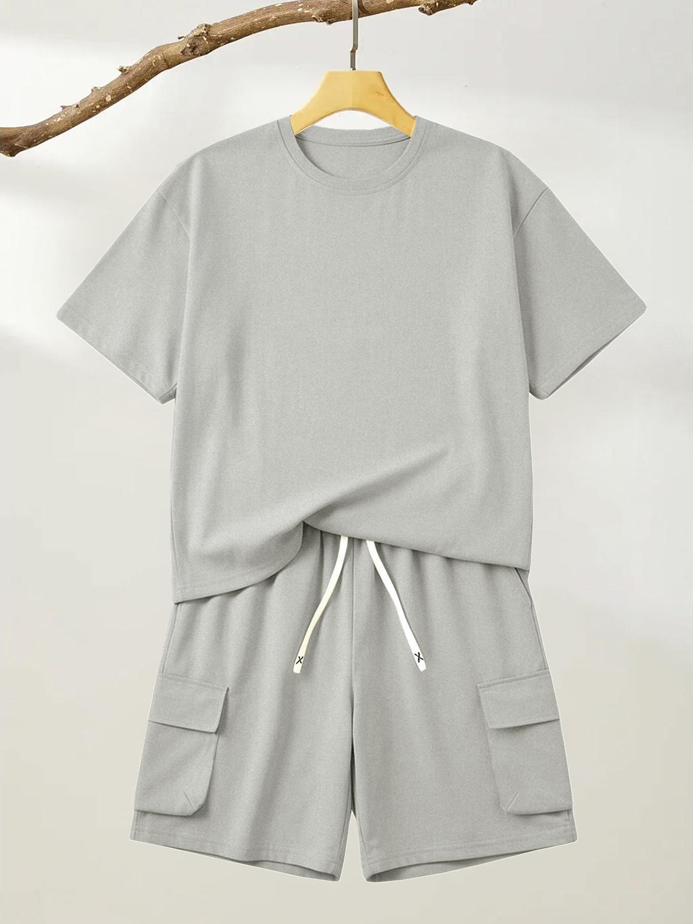 Minimalist Cargo Aesthetic Mens Timeless Athletic Shorts with Sleek Cargo Pocket Detail and Elastic Drawstring Waist for High Street Fashion and Casual Social Outings