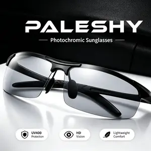 Paleshy Photochromic Polarized Sunglasses for Men and Women, UV400 Anti-Glare Eyewear for Day & Night Driving and Outdoor Sports