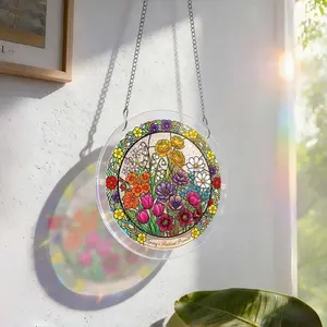Acrylic Floral Hanging Decor, Acrylic Puzzle Home Decoration, Durable Material, Enhances Family Aesthetics, Perfect for Indoor Use
