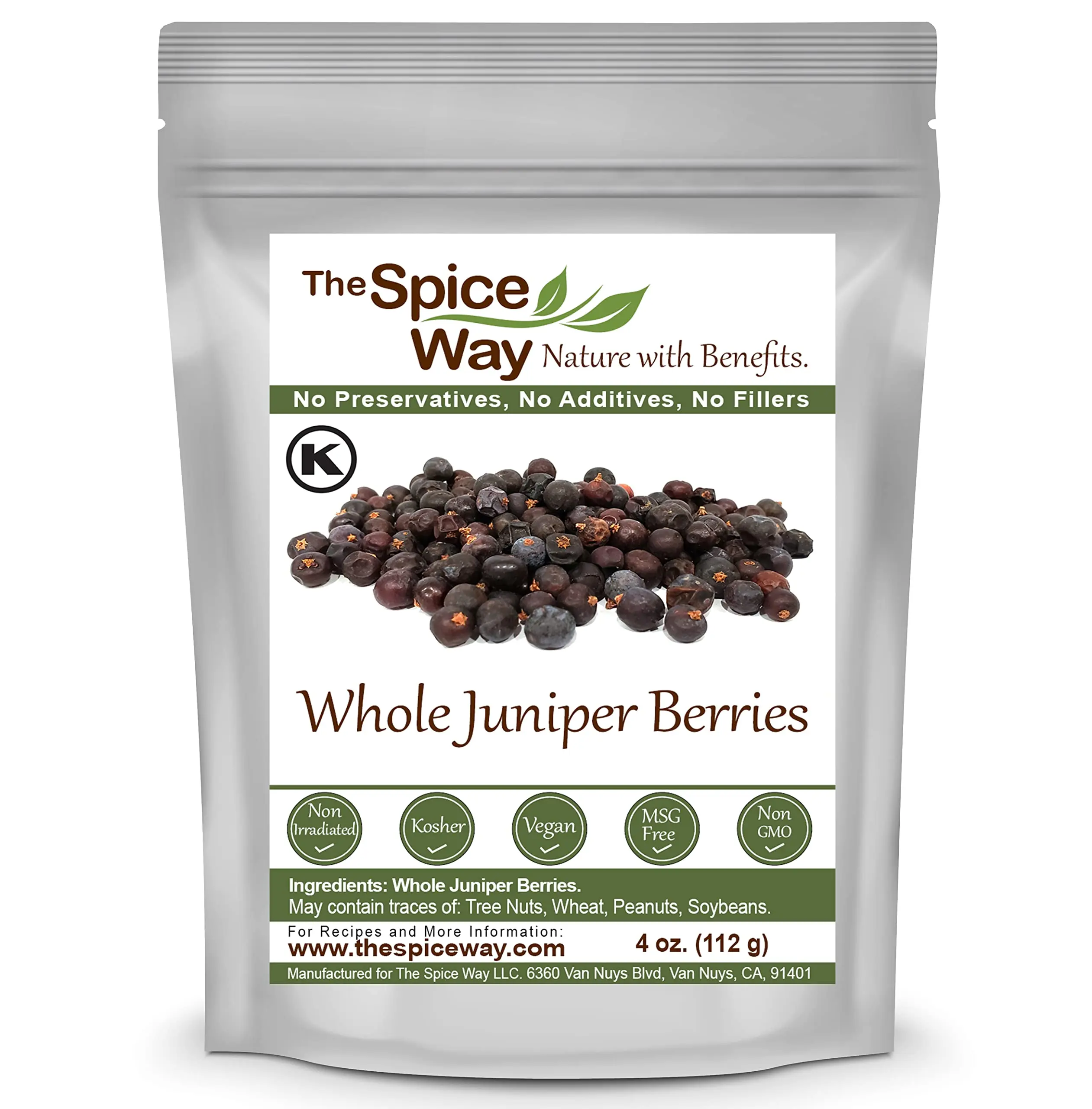 The Spice Way Juniper Berries Whole Berries Non-GMO No Preservatives Versatile for Cooking and Beverages - Flavor