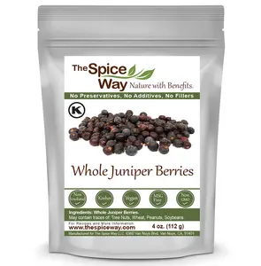 The Spice Way Juniper Berries Whole Berries Non-GMO No Preservatives Versatile for Cooking and Beverages - Flavor