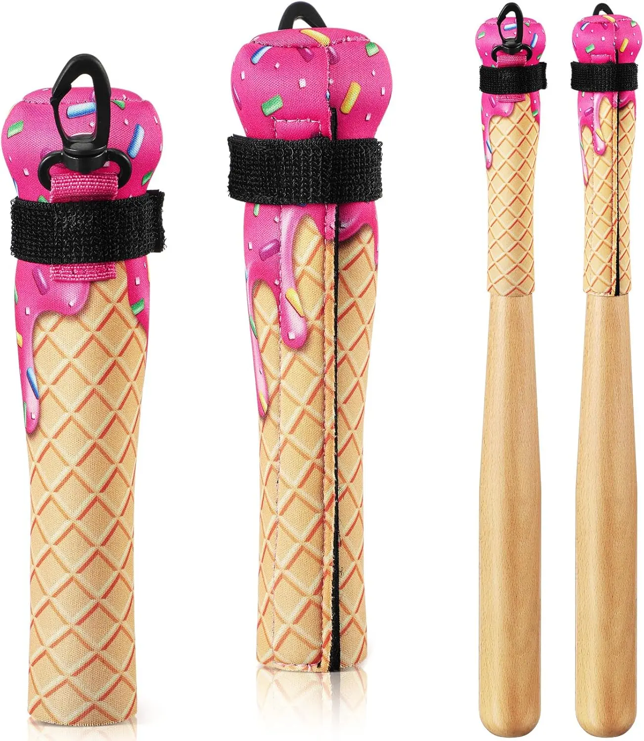 2 Pack Baseball & Softball Bat Cover Wooden Baseball Bat Sleeve Softball Handle Protector for Hanging on Fence Warmer & Cover with Hook for Travel Storage