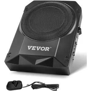 VEVOR 10 240W Underseat Car Subwoofer, Slim Powered Car Subwoofers Under The Seat, Low Profile Audio Sub Built - in Amplifier, High/Low Level Input Volume Controller for SUVs, Car, Truck, RVVEVOR Super Brand Day