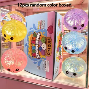 12pc Cute expression big bun decompression toy, relieves anxiety, dough decompression toy, soft TPR material, decompression artifact, unboxing surprise, holiday gift creativity, cute desktop accessories for office workers