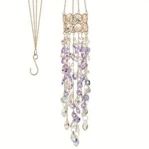 [Crystal Sun Catcher]-Plated Hanging Window Garden Crystal Sun Catcher |   Indoor and Outdoor Decoration, Light Catcher, Party Crystals Waterfall