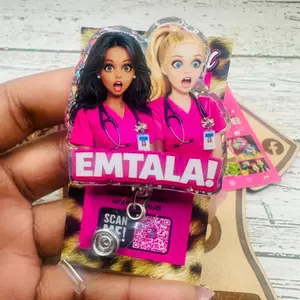 EMTALA Healthcare Law Sparkly Retractable Badge Reel Cute ER Nurse Acrylic ID Holder For Emergency Room Staff Medical Gift