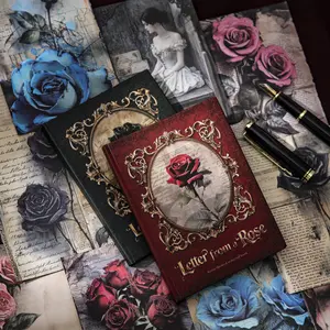 Vintage Rose Theme Decorative Paper Set, 96 Sheets DIY Handmade Craft Journal Supplies, Scrapbook Materials, Perfect for Scrapbooking & Diary Making