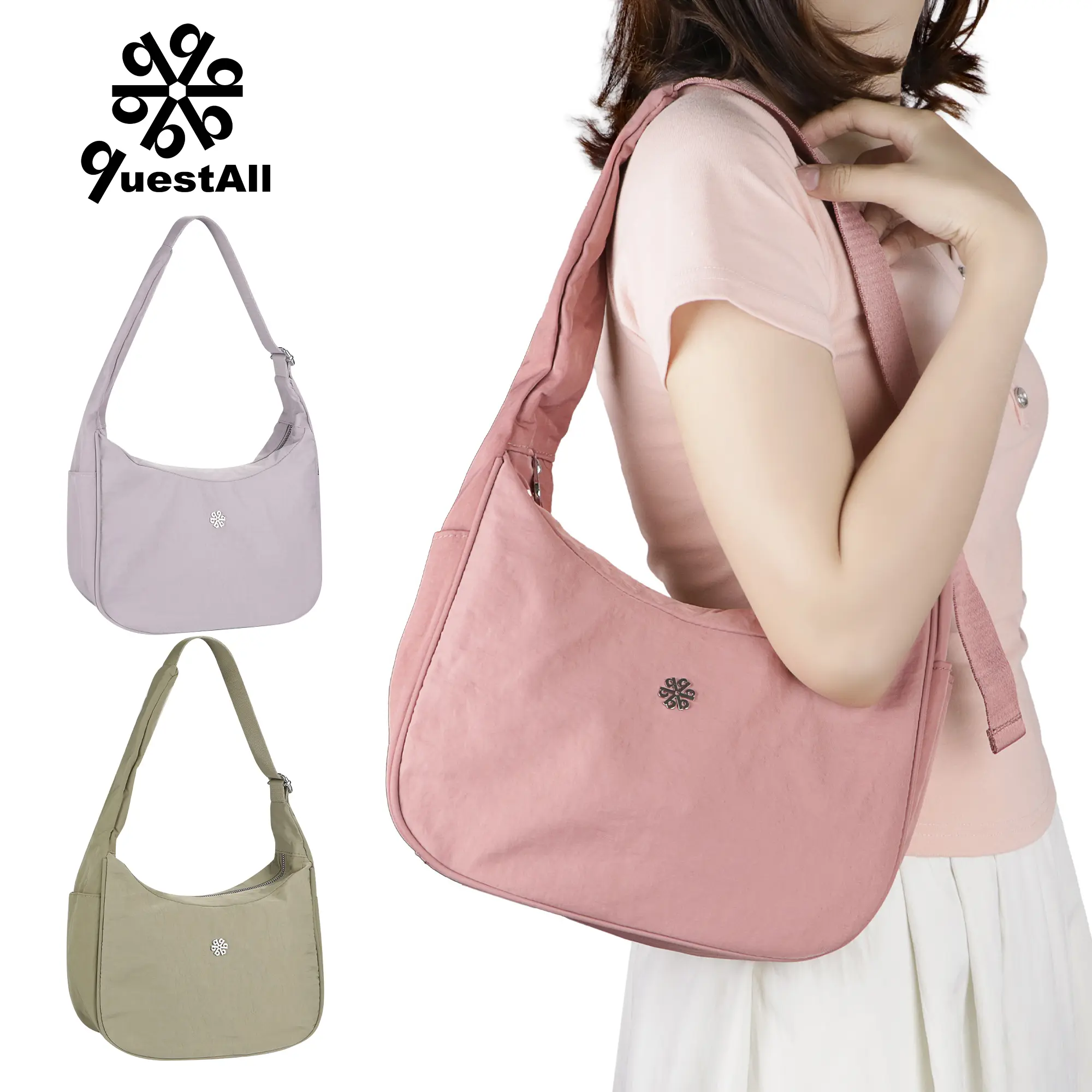 questAll Underarm Bag Waterproof Canvas Shoulder Bag Versatile Simple Yoga Sports Bag Handheld Dumpling Bag Women 9010