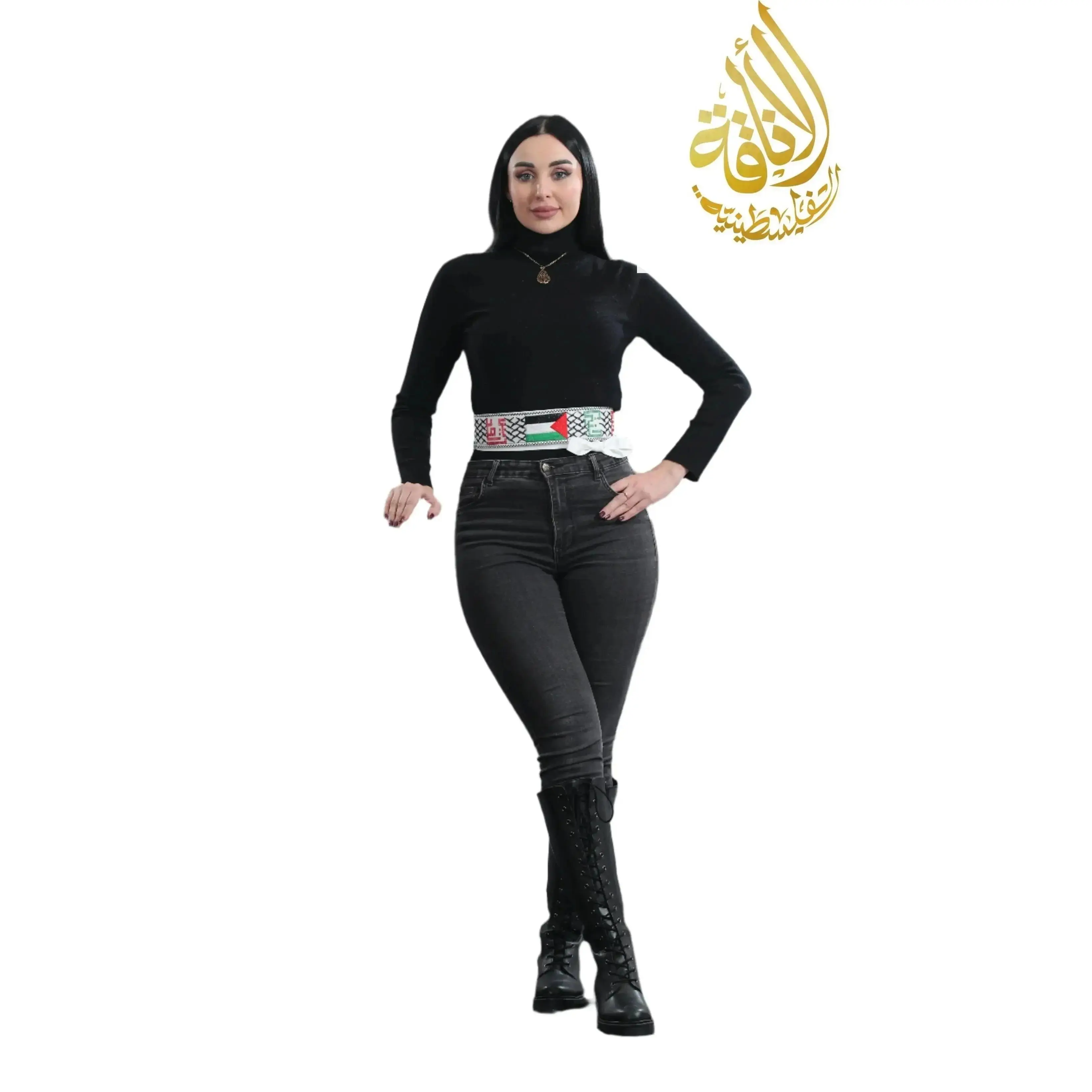 Palestine Cities & Flag Embroidered Belt