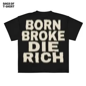 [tiktok shop deals]FEEGO Vintage Grunge Letter Printed Tee - Vintage Graphic Tee, Grunge Letter Shirt, Born Broke Die Rich, Gift For Men & Women, Menswear Tops Streetwear Men's Boxy Faith T-shirt get along shirt