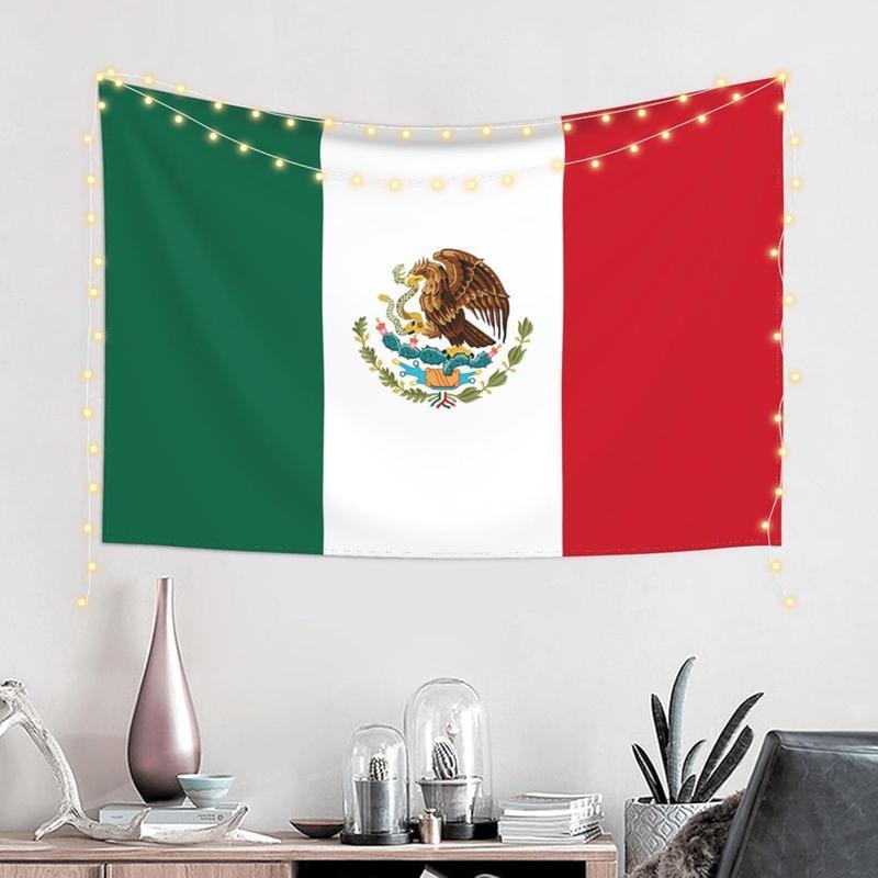 Mexico Flag tapestry Made in USA Wall Hanging, Mexico Mexican Hippie Art Wall Decoration Tapestry, Tapestry For Bedroom Living Room Dorm Home Decoration Table Decorative